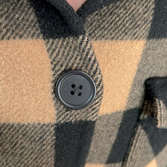 $640 SANDRO Feny Coat Jacket Shacket barn coat plaid FR 38 / US medium - Picture 11 of 15